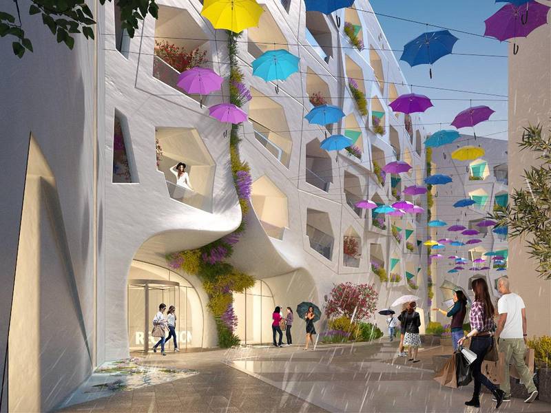 Raining street in Dubai